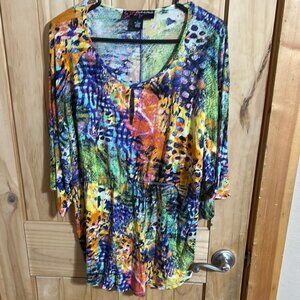 Peck & Peck Colorful Abstract Women's Top